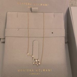 Monisha Melwani Gold Diamond Leo Zodiac Necklace